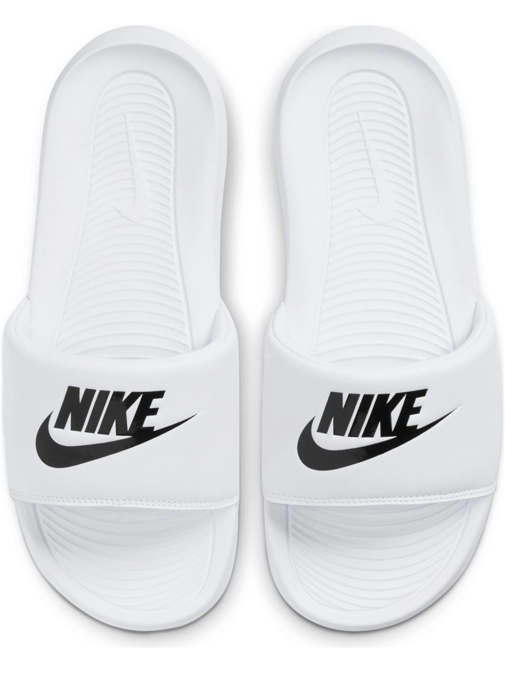 Nike White and Black Women's Slide Sandals